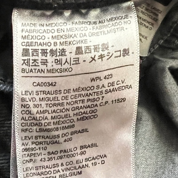Levi's Wedgie Straight Fit Button Fly Jeans Black Size 29 EUC - Picture 8 of 10